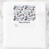 Sticker Carré Pine Cones et aiguilles de pin Noël Motif (Sac)