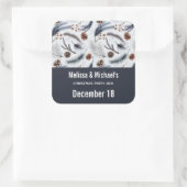 Sticker Carré Pine Cones et aiguilles de pin Noël Motif (Sac)