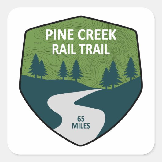 Sticker Carré Pine Creek Rail Trail (Devant)