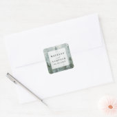 Sticker Carré Pine Tree Forest Rustique Aquarelle Mariage Faveur (Enveloppe)