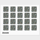 Sticker Carré Pinecone, Holly, Snowflakes & Berries Holiday (Feuille)
