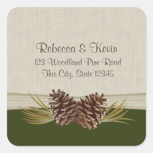 Sticker Carré Pinecones des bois (Devant)