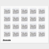 Sticker Carré Pingouin (Feuille)