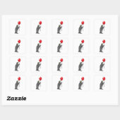 Sticker Carré Pingouin avec ballon (Feuille)