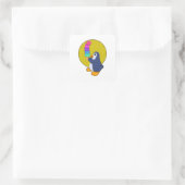 Sticker Carré Pingouin avec crème glacée (Sac)