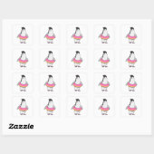 Sticker Carré Pingouin avec Donut (Feuille)