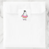 Sticker Carré Pingouin avec Donut (Sac)