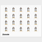 Sticker Carré Pingouin avec lunettes (Feuille)