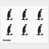 Sticker Carré Pingouin avec son bébé (Feuille)