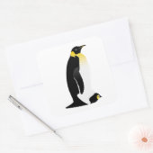 Sticker Carré Pingouin avec son bébé (Enveloppe)