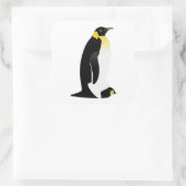 Sticker Carré Pingouin avec son bébé (Sac)
