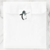 Sticker Carré Pingouin avec T-shirt couteau (Sac)