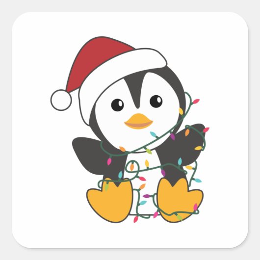 Sticker Carré Pingouin Christmas Snow Winter Animals Pingouins (Devant)
