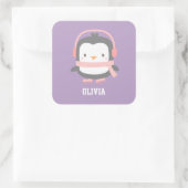 Sticker Carré Pingouin de Noël pour filles (Sac)