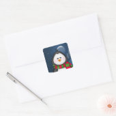 Sticker Carré Pingouin d'hiver mignon (Enveloppe)