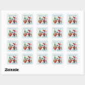 Sticker Carré Pingouin Joyeuses Fêtes (Feuille)