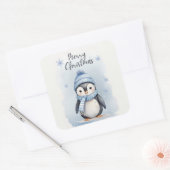 Sticker Carré "Pingouin mignon" (Enveloppe)