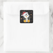 Sticker Carré Pingouin Noël Neige Hiver Animaux Penguins Squ (Sac)
