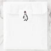 Sticker Carré Pingouin with bandana (Sac)