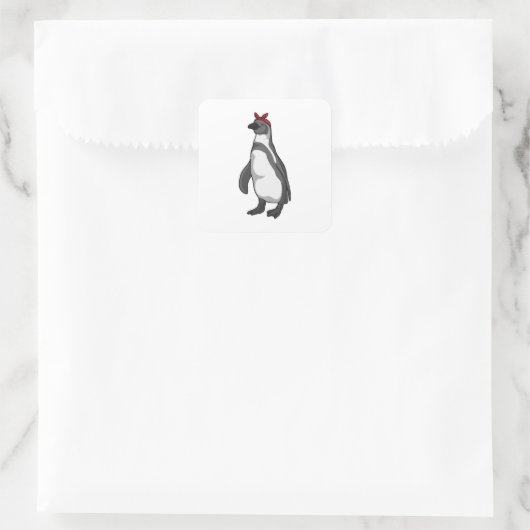 Sticker Carré Pingouin with bandana (Sac)