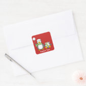 Sticker Carré Pingouins de Noël (Enveloppe)