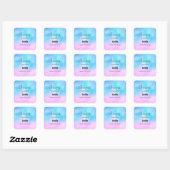 Sticker Carré Pink and Blue Pastel Gradient Sky Candle Business (Feuille)