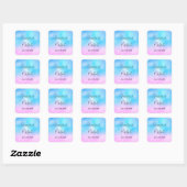 Sticker Carré Pink and Blue Pastel Gradient Sky Mariage Date (Feuille)