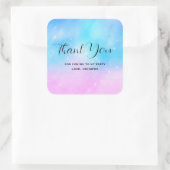 Sticker Carré Pink and Blue Pastel Gradient Sky Party Merci (Sac)
