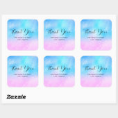 Sticker Carré Pink and Blue Pastel Gradient Sky Party Merci (Feuille)