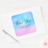 Sticker Carré Pink and Blue Pastel Gradient Sky Party Merci (Enveloppe)
