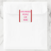 Sticker Carré Pink and White Open Minded People  (Sac)