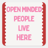 Sticker Carré Pink and White Open Minded People  (Devant)