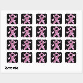 Sticker Carré Pink Aware Ribbon (Feuille)