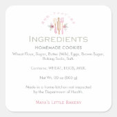 Sticker Carré Pink Baking Utensils Bakery Ingredient Product (Devant)