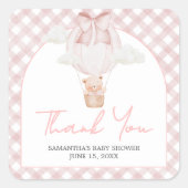 Sticker Carré Pink Bear Bearly Wait Baby Shower  (Devant)