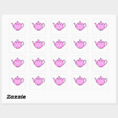 Sticker Carré Pink Betty Teapot (Feuille)