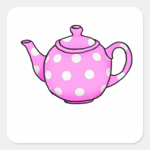 Sticker Carré Pink Betty Teapot