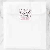 Sticker Carré Pink Black Confetti Graduation 2025 (Sac)