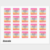 Sticker Carré Pink Blue Yellow Rainbow Strips Business (Feuille)