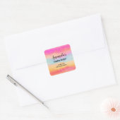 Sticker Carré Pink Blue Yellow Rainbow Strips Business (Enveloppe)