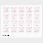 Sticker Carré Pink Bow Baby Its Cold Outside Baby Shower (Feuille)