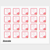 Sticker Carré Pink Check Floral Mothers Day (Feuille)