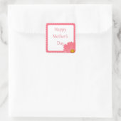 Sticker Carré Pink Check Floral Mothers Day (Sac)
