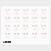 Sticker Carré Pink Coquette Bow Birthday Party (Feuille)
