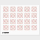 Sticker Carré Pink Cream Daisy Flowers Retro Pattern (Feuille)