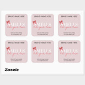 Sticker Carré Pink Custom Valentine's Day Candle Label (Feuille)