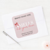 Sticker Carré Pink Custom Valentine's Day Candle Label (Enveloppe)