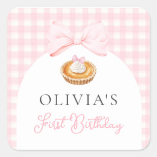 Sticker Carré Pink Cutie Pie Premier anniversaire