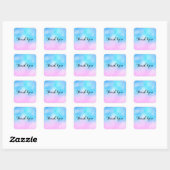 Sticker Carré Pink et Blue Pastel Gradient Sky Merci (Feuille)