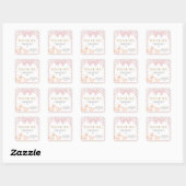 Sticker Carré Pink Gingham Silly Goose Baby Shower (Feuille)